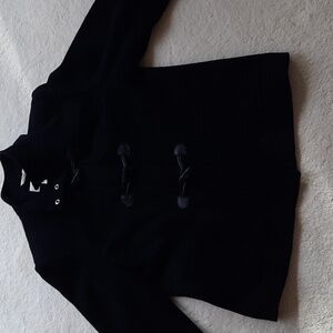 Womens Black Wool Coat By Talbots